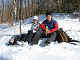 Blueberry Hill 001  Lunch Break on Sucker Brook Trail : Fuessen, Outdoor Activities, Vermont, Winter